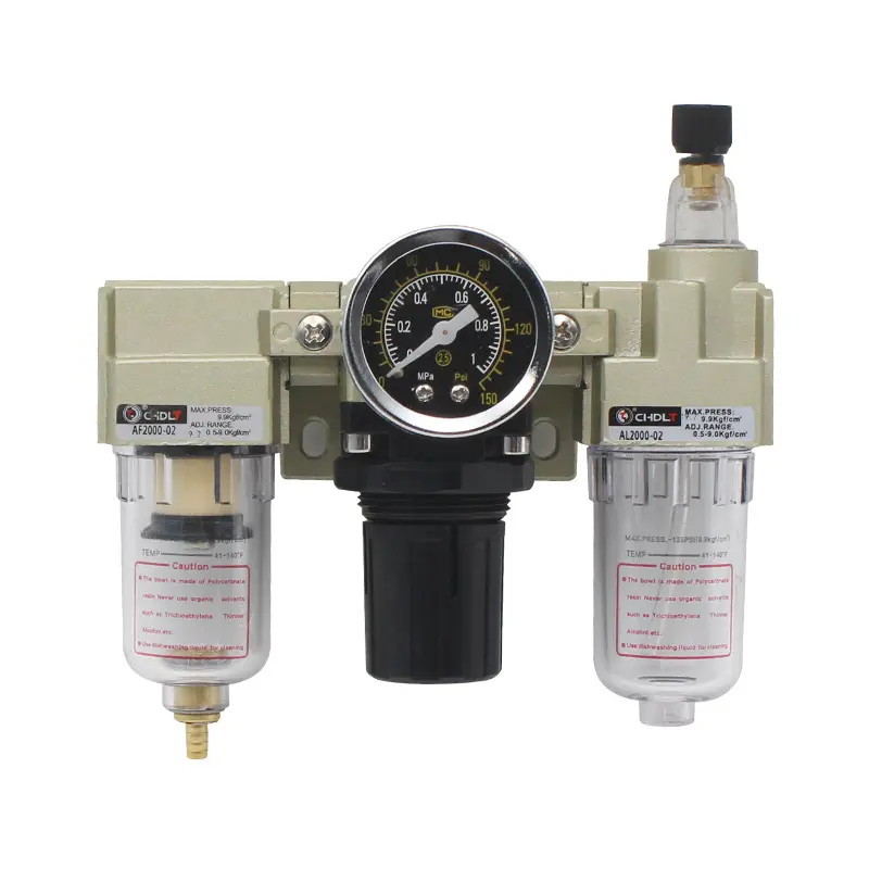Pneumatic Parts AC2000-02 Air Filter Pressure Regulator FRL Combination With The Auto Drain Unit