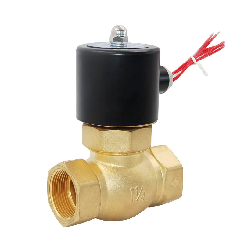 2L Series Us40 Brass High Temperature Water Steam Solenoid Valve 2-way Straight-through Type Pneumatic Solenoid Ball Valve